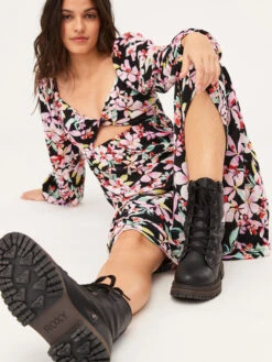 Roxy Bruna Lace-Up Boots -Shoreline Mood arjb700730 roxym blk frt5