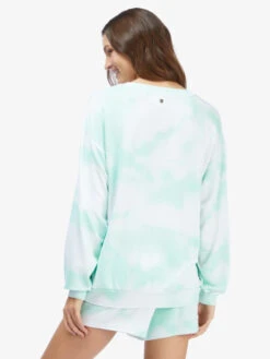 Roxy Lounge Life Crew Oversized Sweatshirt -Shoreline Mood arjft04022 roxyw gcf9 bck1