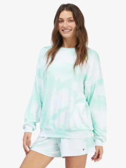 Roxy Lounge Life Crew Oversized Sweatshirt -Shoreline Mood arjft04022 roxyw gcf9 sd1