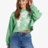 Roxy Morning Hike Crop A Crew Neck Sweatshirt
