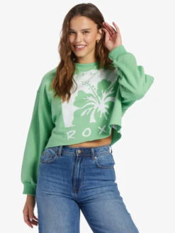 Roxy Morning Hike Crop A Crew Neck Sweatshirt