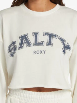 Roxy Morning Hike Crop D Crew Neck Sweatshirt -Shoreline Mood arjft04169 roxyw wbk0 frt3