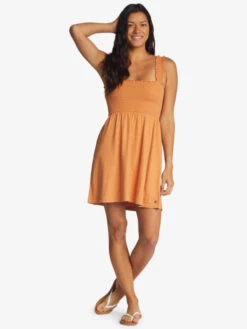 Roxy Hanging 10 Knit Off-The-Shoulder Dress -Shoreline Mood arjkd03265 roxyw ckn0 frt9