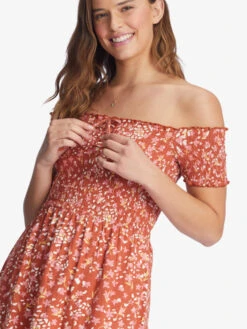 Roxy At The Same Time Off-The-Shoulder Dress 10 Roxy At The Same Time Off-The-Shoulder Dress -Shoreline Mood arjkd03268 roxyw cns7 dtl1