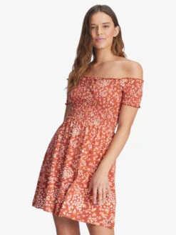 Roxy At The Same Time Off-The-Shoulder Dress 9 Roxy At The Same Time Off-The-Shoulder Dress -Shoreline Mood arjkd03268 roxyw cns7 sd1