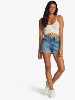 Roxy Flirty Feels V-Neck Top 8 Roxy Flirty Feels V-Neck Top -Shoreline Mood arjkt03357 roxyw wbk0 frt9