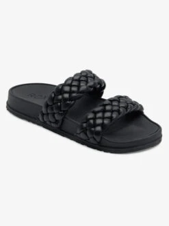 Roxy Slippy Braided Water-Friendly Sandals -Shoreline Mood arjl101088 roxyp blk frt1