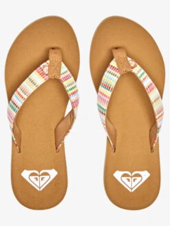 Roxy Porto Raffia Flip-Flops 8 Roxy Porto Raffia Flip-Flops -Shoreline Mood arjl101092 roxyp mlt frt4
