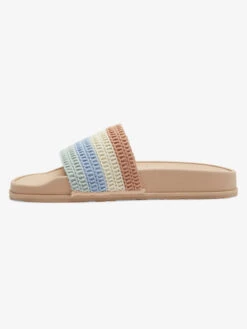 Roxy Slippy Crochet Sandals -Shoreline Mood arjl101130 roxyp lbb frt3