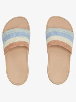 Roxy Slippy Crochet Sandals -Shoreline Mood arjl101130 roxyp lbb frt4
