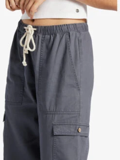 Roxy Precious High-Waisted Canvas Cargo Pants -Shoreline Mood arjnp03262 roxyw kym0 frt3
