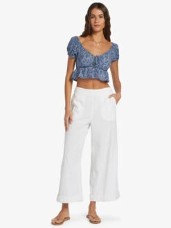 Roxy Senorita Smile Regular Waist Flare Pants -Shoreline Mood arjnp03271 roxyw wbk0 frt9