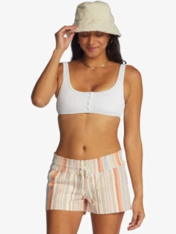 Roxy Oceanside 2 Stripe Beach Shorts -Shoreline Mood arjns03209 roxyw wbk3 frt1