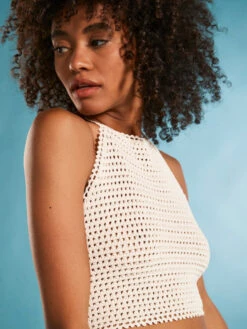 Roxy Daydreamer Cropped Knit Halter Top -Shoreline Mood arjsw03301 roxym wbs0 bck2