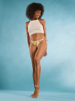 Roxy Daydreamer Cropped Knit Halter Top -Shoreline Mood arjsw03301 roxym wbs0 bck9