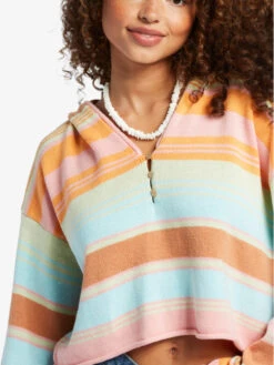 Roxy Sunbaked Shores Cropped Hooded Sweater -Shoreline Mood arjsw03303 roxyw med4 frt3