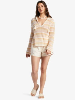 Roxy Cropped After Beach Break Hoodie -Shoreline Mood arjsw03304 roxyw teh3 frt9