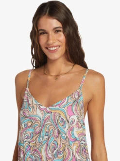 Roxy Daytrip Mini V-Neck Slip Dress -Shoreline Mood arjwd03522 roxyw mdr6 frt3