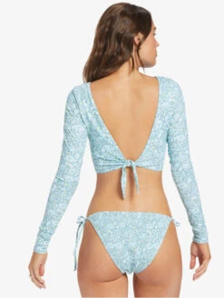 Roxy Seaside Tropics Long Sleeve Crop Rashguard -Shoreline Mood arjwr03200 roxyw bzb6 bck1