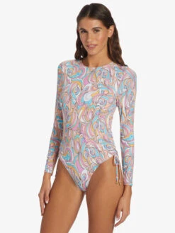 Roxy Warm Sand Onesie Active Cropped UPF 50 Long Sleeve Rashguard