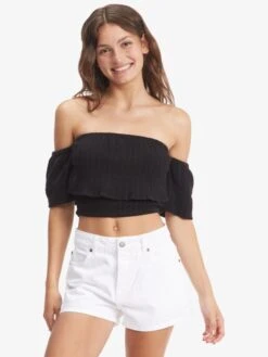 Roxy Seaside Heaven Off The Shoulder Crop Top