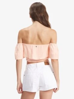 Roxy Seaside Heaven Off The Shoulder Crop Top -Shoreline Mood arjwt03284 roxyw meg0 bck1