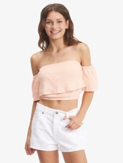 Roxy Seaside Heaven Off The Shoulder Crop Top