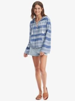 Roxy Head On Over Poncho Hoodie -Shoreline Mood arjwt03285 roxyw bng3 frt9