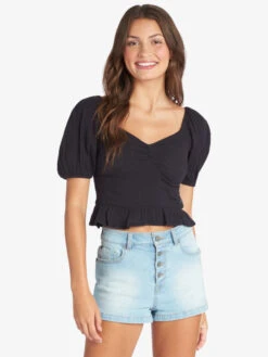 Roxy Life Mirage Woven Puff Sleeve Top