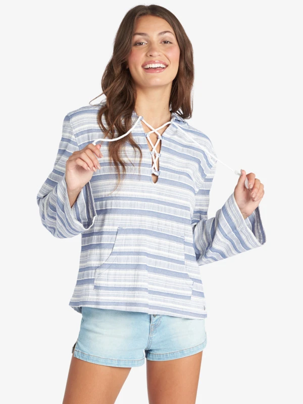 Roxy Paradise Calling Woven Poncho Hoodie 1 Roxy Paradise Calling Woven Poncho Hoodie