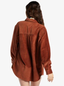 Roxy Let It Go Long Sleeve Corduroy Shirt -Shoreline Mood arjwt03295 roxyw cns0 bck1