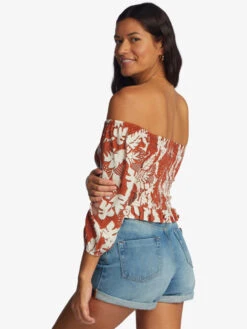 Roxy Like The Sun Off The Shoulder Top -Shoreline Mood arjwt03309 roxyw cns6 frt3