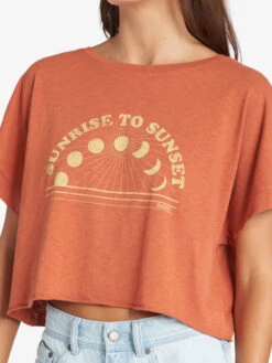 Roxy Sunrise To Sunset Drop Shoulder T-Shirt -Shoreline Mood arjzt07241 roxyw cns0 dtl1