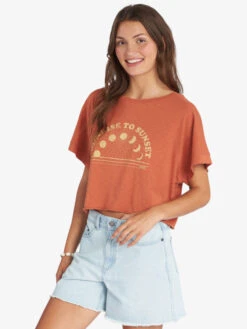Roxy Sunrise To Sunset Drop Shoulder T-Shirt -Shoreline Mood arjzt07241 roxyw cns0 sd1