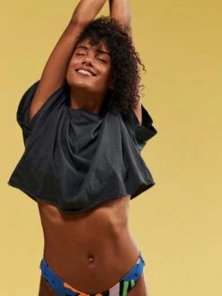 Roxy Twin Palms Drop Shoulder T-shirt -Shoreline Mood arjzt07514 roxym kvj0 frt10