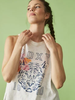 Roxy Meower Power Sleeveless T-Shirt -Shoreline Mood arjzt07537 roxym wbk0 bck2
