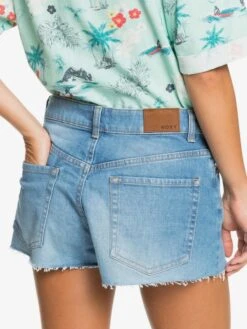 Roxy Kissing The Swell Denim Shorts -Shoreline Mood erjds03252 roxyw bmtw bck1