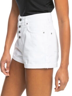 Roxy Authentic Summer White High Denim Shorts -Shoreline Mood erjds03285 roxyw wbww frt2