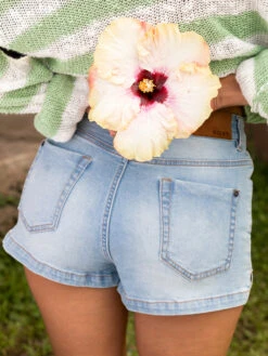 Roxy Holiday Stuff High Waist Denim Shorts 11 Roxy Holiday Stuff High Waist Denim Shorts -Shoreline Mood erjds03289 roxyl bfn0 frt3