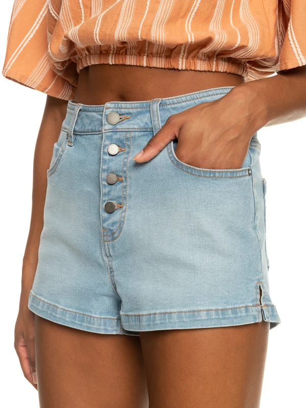 Roxy Holiday Stuff High Waist Denim Shorts 7 Roxy Holiday Stuff High Waist Denim Shorts - Image 7