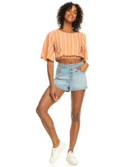 Roxy Holiday Stuff High Waist Denim Shorts 16 Roxy Holiday Stuff High Waist Denim Shorts -Shoreline Mood erjds03289 roxyw bfn0 frt9
