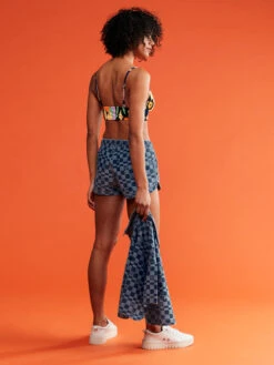 Roxy New Impossible Printed Denim Shorts -Shoreline Mood erjds03300 roxym xbbb bck3