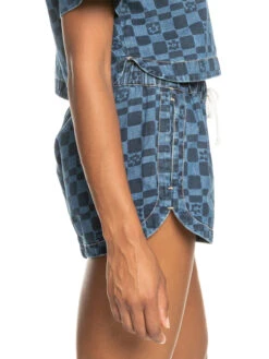 Roxy New Impossible Printed Denim Shorts -Shoreline Mood erjds03300 roxyw xbbb frt2