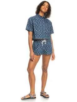 Roxy New Impossible Printed Denim Shorts -Shoreline Mood erjds03300 roxyw xbbb frt9