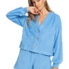 Roxy Threes Company Organic Button-Front Cardigan Sweater