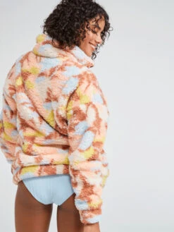 Roxy Bonfire On The Beach Half-Zip Pullover Fleece -Shoreline Mood erjft04638 roxym cpq6 bck1