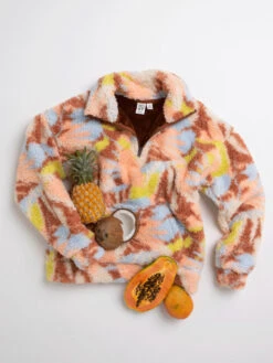 Roxy Bonfire On The Beach Half-Zip Pullover Fleece -Shoreline Mood erjft04638 roxym cpq6 bck4