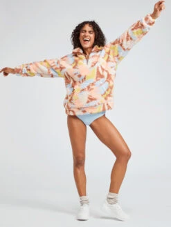 Roxy Bonfire On The Beach Half-Zip Pullover Fleece -Shoreline Mood erjft04638 roxym cpq6 bck9