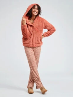 Roxy Surf Spray Hooded Pullover Fleece -Shoreline Mood erjft04639 roxym mnr0 bck9