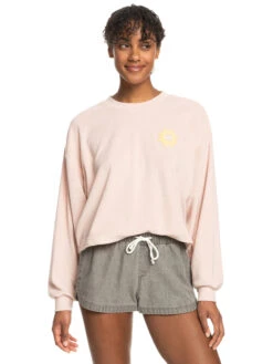 Roxy Better Not Wait Toweling Sweatshirt -Shoreline Mood erjft04686 roxyw mek0 frt1